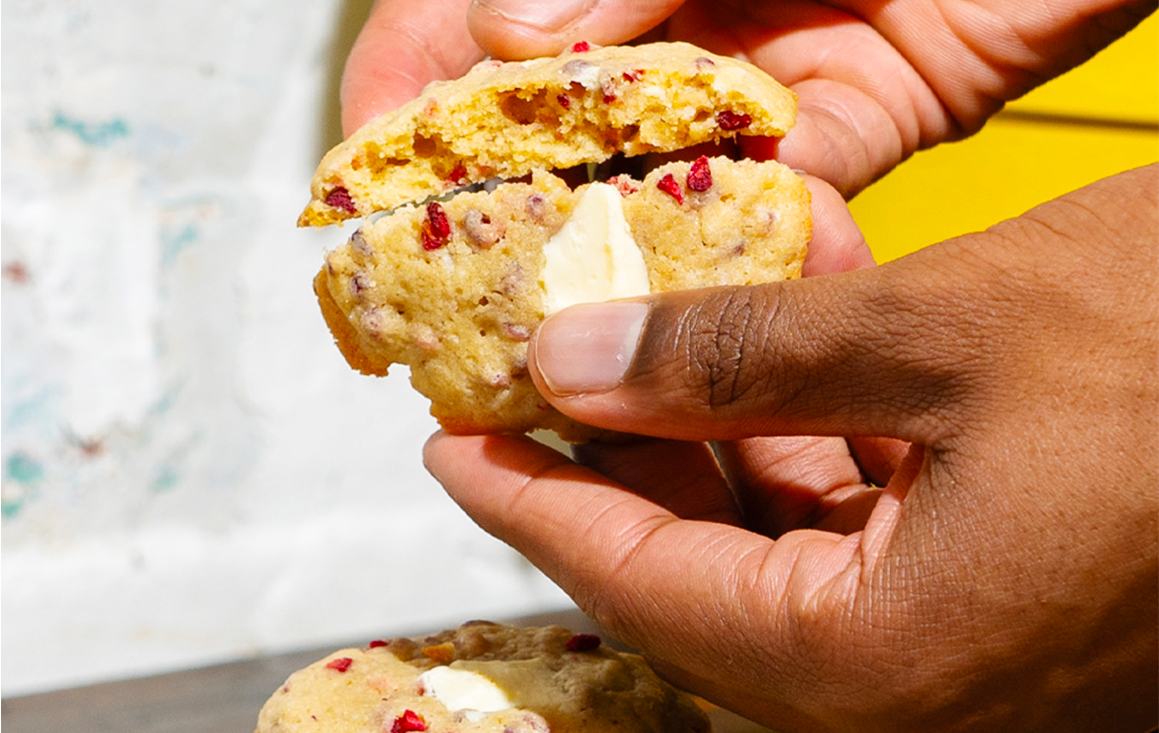 Raspberry and White Chocolate Cookies